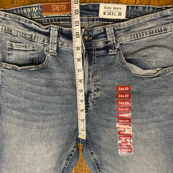 T.K. Axel Brand Men's Size 34x30 Denim Jeans - Picture 10 of 12